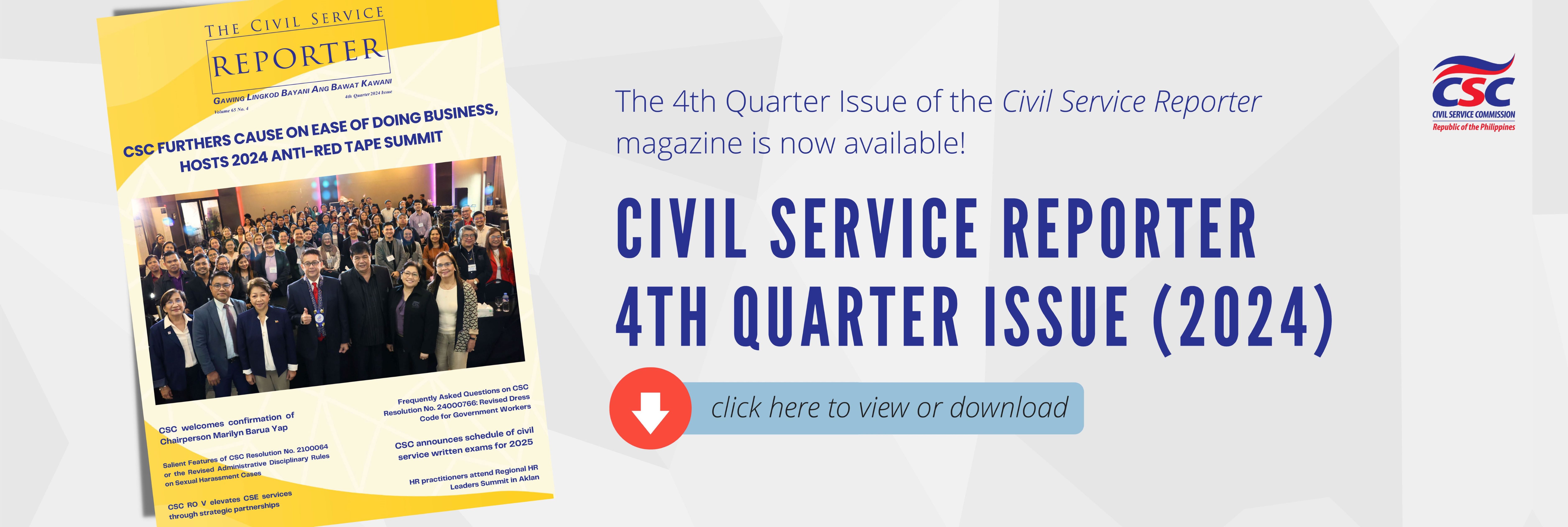 Civil Service Reporter 4th Quarter 2024 Issue